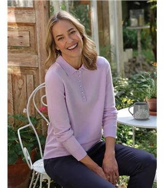 Polo en maille - Femme - Cachemire & Mérinos