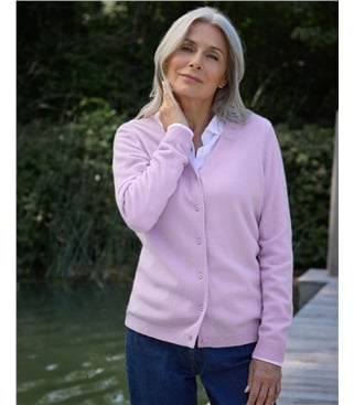 Cashmere Merino Classic V Neck Cardigan