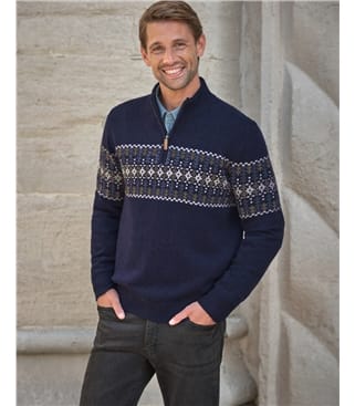Wool Fairisle 1/2 Zip Jumper