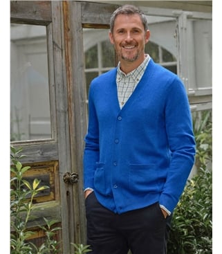 Cardigan à col V - Homme - Cachemire & Mérinos