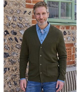 Cashmere and Merino V Neck Cardigan