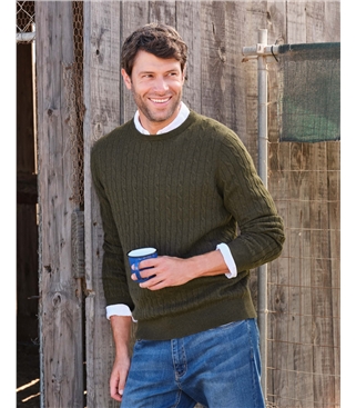 Cashmere and Merino Cable Jumper