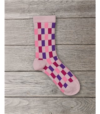 Womens Check Bamboo Sock