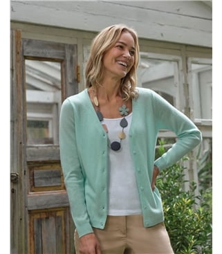 Cashmere Merino Classic V Neck Cardigan