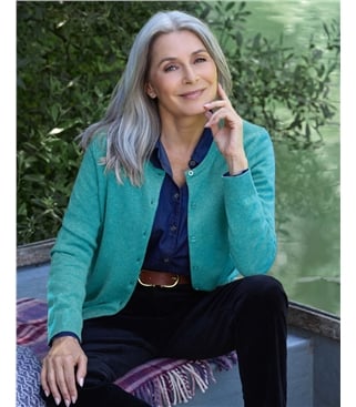 Cashmere Merino Crew Neck Cardigan
