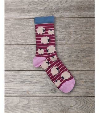 Womens Printed Sheep Bamboo Sock