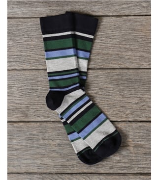 Mens Bamboo Variated Stripe Ankle Sock