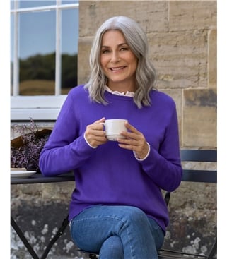 Cashmere and Merino Crew Neck Knitted Jumper