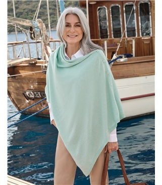 Poncho mit Knöpfen aus Kaschmir & Merinowolle