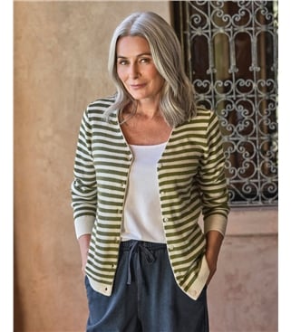 Cardigan classique à col V- Femme - Cachemire & Mérinos