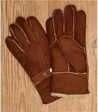 Womens Buckle Detail Sheepskin Glove M Tan Womens Buckle Detail Sheepskin Glove M Tan