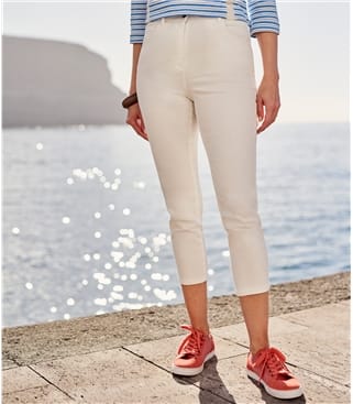 Womens Cropped Colour Jeans 14 Off White Womens Cropped Colour Jeans 14 Off White