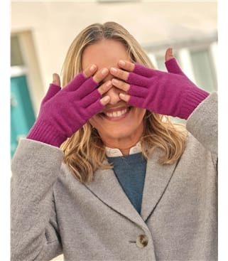 Womens Lambswool Fingerless Gloves