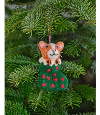 Catherine Cat In Stocking Christmas Decoration