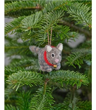 Carly Cat With Collar Christmas Decoration