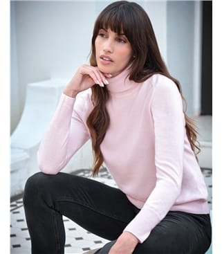 Womens Cashmere Polo Neck Sweater
