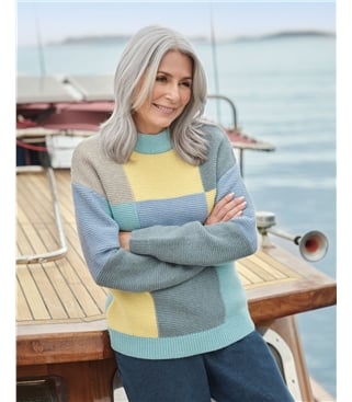 Purl Stitch Patch Work Jumper