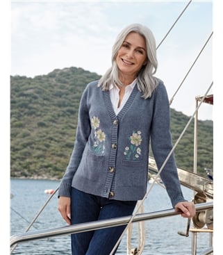 Floral Embroidered Cardigan