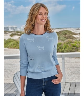 Pullover mit Dackelmotiven