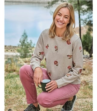 Embroidered Bird Sweatshirt