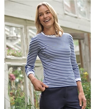 Scallop Edge Stripe Top