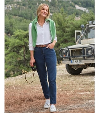 Bequeme Stretch-Jeans mit schmalem Saum