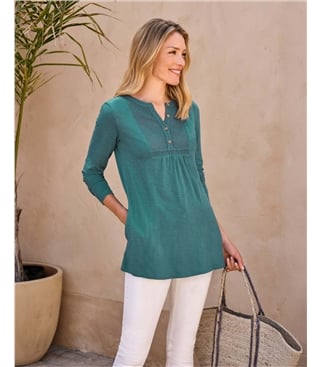 Broderie Bib Jersey Longline Top