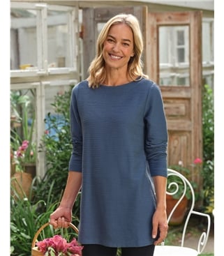 Boat Neck Denim Tunic