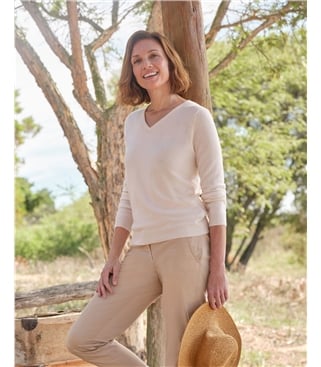 Cashmere & Merino V Neck Knitted Sweater