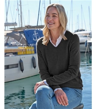 Cashmere & Merino V Neck Knitted Sweater