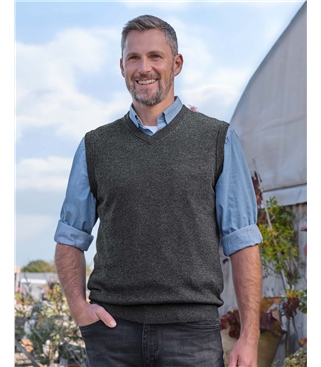 Charcoal | Mens Classic Lambswool Vest | WoolOvers US
