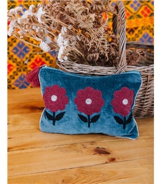 Large Velvet Flower Pouch