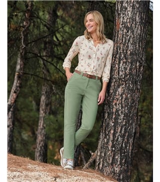 Pantalon chino - Femme - Coton mélangé