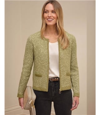 Cotton Wool Tweedy Zip Jacket