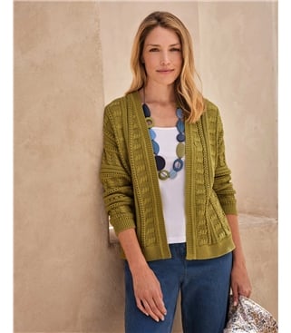 Edge To Edge Cable Knit Cardigan