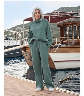 Gower Seam Detail Wide Leg Joggers