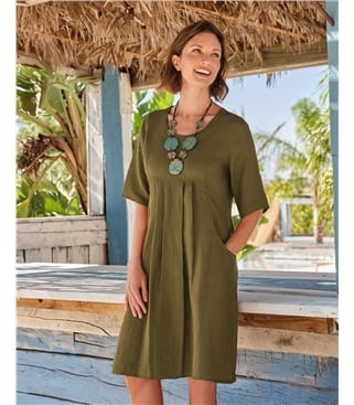 Robe-Tunique à poches - Femme - Pur Lin