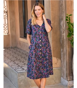 Leinenkleid mit Knopfleiste