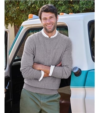 Cashmere and Merino Cable Jumper