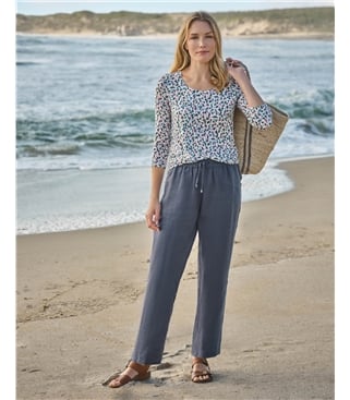 Pantalon de lin à jambes fuselées