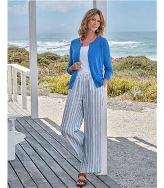 Pantalon large en lin