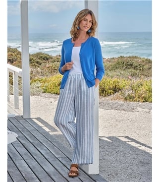 Leinenhose mit weitem Bein