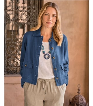 Linen Jacket With Collar