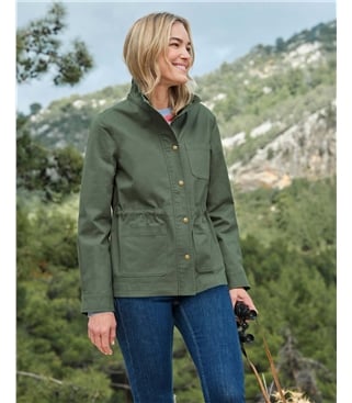 Twill-Jacke mit Bindegürtel