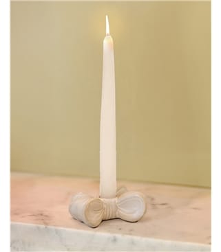 Stone Glazed Bow Candle Holder