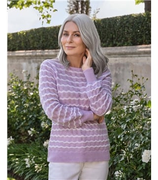 Wavy Mono Stripe With Button Back