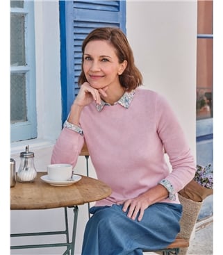 Cashmere and Merino Crew Neck Knitted Jumper