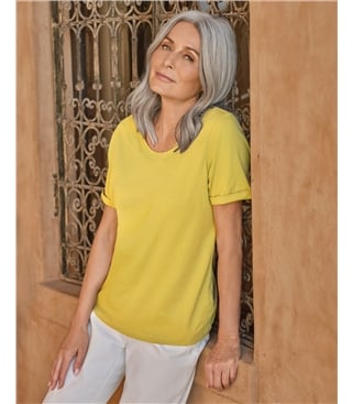 Shirt mit tiefem Ausschnitt aus Bio-Baumwolle