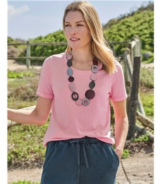 Shirt mit tiefem Ausschnitt aus Bio-Baumwolle