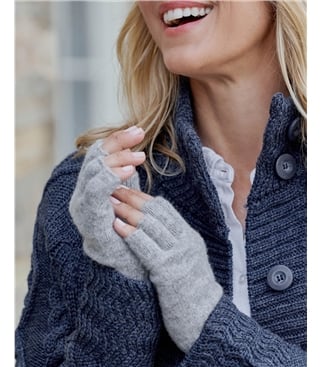 Womens Lambswool Fingerless Gloves